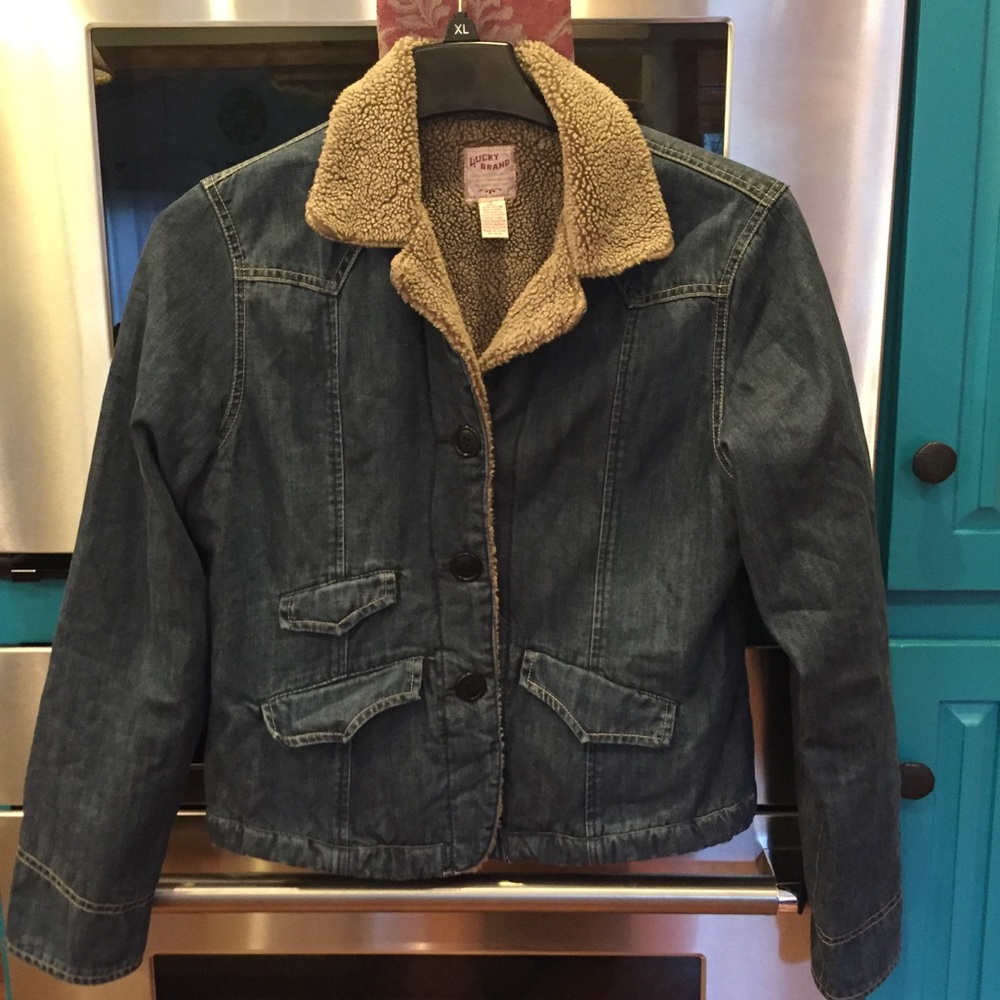 Lucky Brand cropped jean jacket.